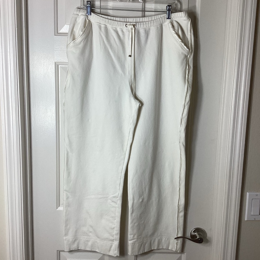 Liz Claiborne Villager Off-White Joggers Sz XL Pull-On Pants - Picture 5 of 13